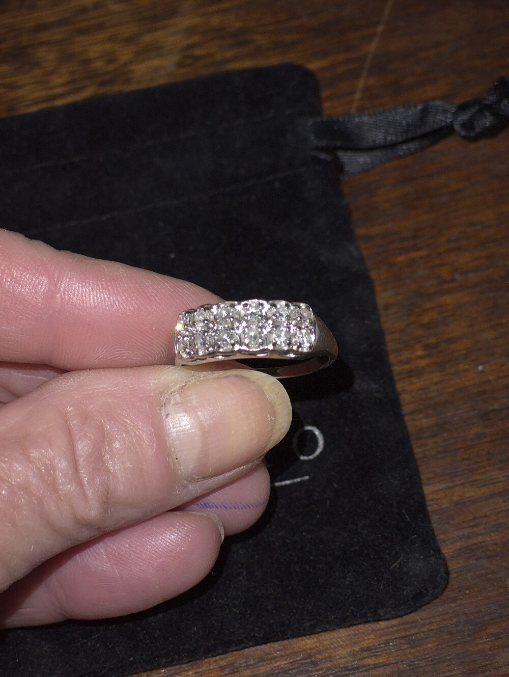 Diamond-Style Pavé Band Ring - Silver 925. - Picture 5 of 6